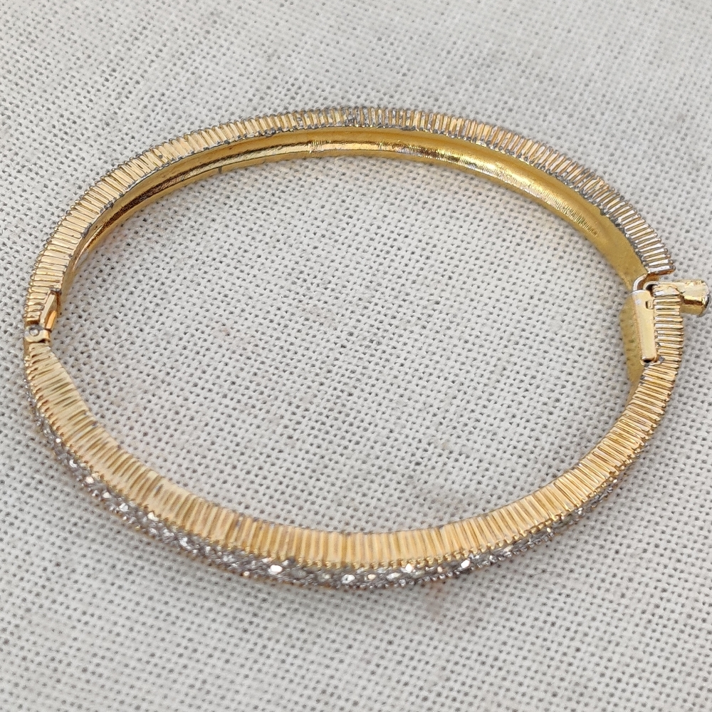 Vintage Joseph Mazer Rhinestone hinged bracelet - Picture 5 of 11